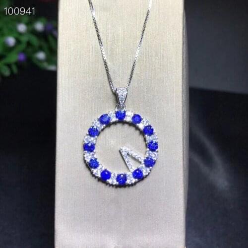 Special price.Natural sapphire necklace, 925 silver, Australian sapphire, light blue, beautiful leaves