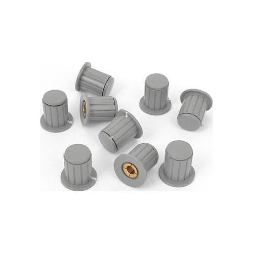 10 Pcs 4mm Dia Shaft Hole Dia Potentiometer Rotating Switch Knobs Gray