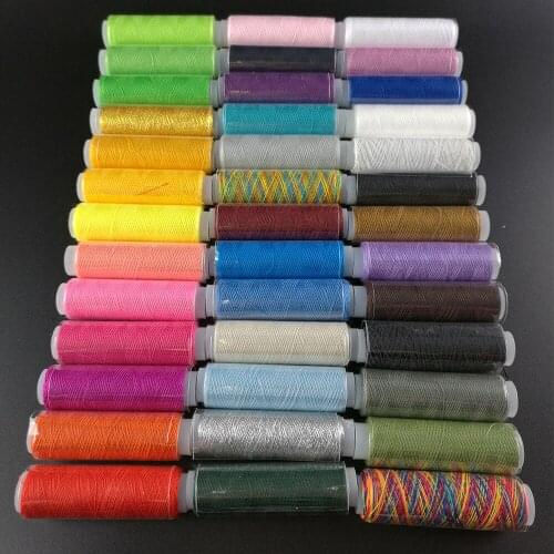 Threads Overlocking Polyester Sewing Maching Thread All Purpose Spools Hand Sewing Stitching Crafts Tool 200 Yard 39pcs Colorful