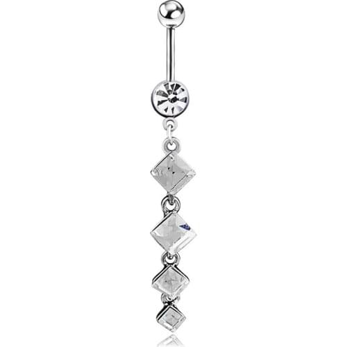 Sexy Belly Button Rings Dangle Surgical Steel Cool Crystal Belly Piercing Ring Simple