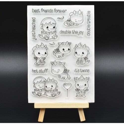 Cute Hatching Dragon Transparent Clear Silicone Stamp/seal for DIY Scrapbooking/ Album Decorative Clear Stamp Sheets A452