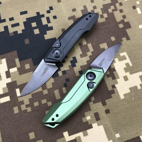 Kershaw 7250 Leunch 9 Folding Knife 1.8" Working Finish CPM-154 Drop Point Blade, Black Anodized Aluminum Handles EDC knifes