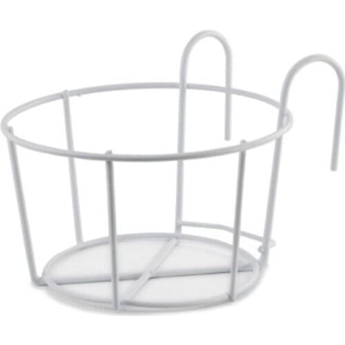 Flower Rack Plant Basket Hanging Railing Planters Fence Potted Stand Garden Black Balcony Metal For Indoor Outdoor Iron Holder