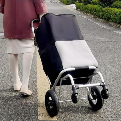 Shopping Cart Shopping Cart Small Trolley Large Capacity Inflatable Four-wheel High-end Food Basket Trolley Household Folding Tr