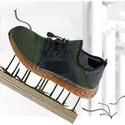 EU 35-48 Large Size Spring Outdoors Climbing Fly Fabric Sneakers Male Ventilation Defence Hit Puncture Work Labor Insurance Shoe