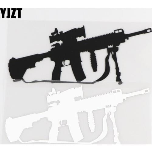 YJZT 5.5×16.2CM Military Weapon Sticker Pattern Gun Creative Car Sticker Vinyl Decal Window Art Decoration 20C-0042