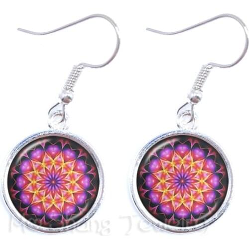18 Styles Earrings Mandala OM Chakra Jewelry Earrings For Women Glass Cabochon Pendant Zen Vintage Jewelry Gifts
