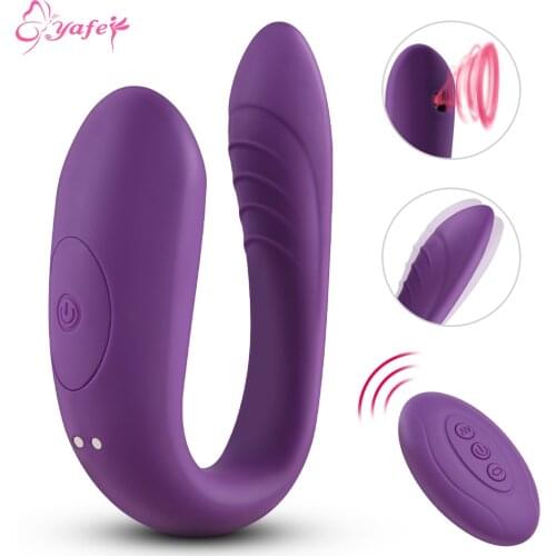 Woman Wireless Remote U Type Vibrator USB Rechargeable G-Spot Stimulate Silicone Vibrators Adult Sex Toy for Couple Sex Product