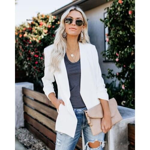 Women Blazer Autumn Business Coat Formal Slim Jacket Work Office Ladies Suit Long Sleeve Plus Size Outerwear Coats