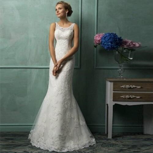 Dons Bridal Charming New White/ivory Mermaid Appliques Button Wedding Dress Bridal Dress Gown