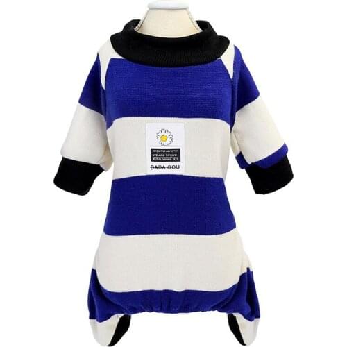 Winter Warm Stripe Sweater Dog Clothes Jumpsuits Pet Products Warm Dogs Clothing For Small Medium Large Size Pets
