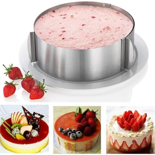 16-30cm Adjustable Cake Layered Slicer Stainless Steel Retractable Circular Mousse Ring Cut Tool Round Cake Cutter