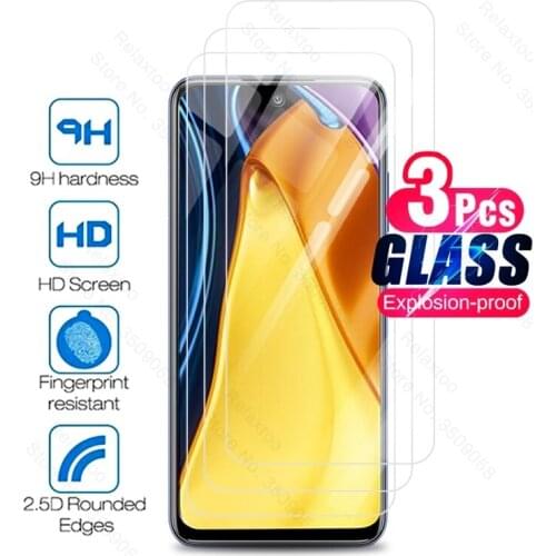 3pcs 100% original full cover tempered glass for poko poco little m 3 m3 pro 5g hd clear explosion-proof screen protectors film