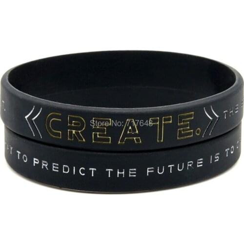 30pcs Inspirational Sayings Create wristband silicone bracelets free shipping by epacket A