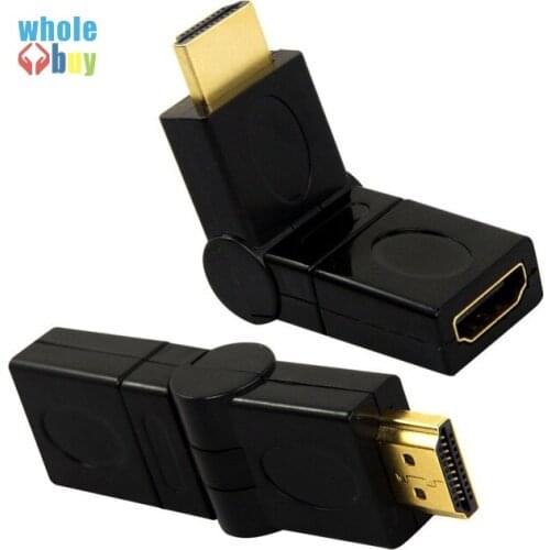 50pcs/lot HDMI Adapter Cable 360 Degree Free Rotation HDMI Male To HDMI Female Adapter Cable Connector for PC TV Box