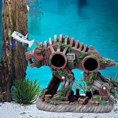 Aquarium Ornament Creative Dog Statue Fish Tank Fishbowl Decor Hiding Cave Background Crafts