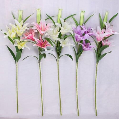 Aqumotic 86cm（2.8ft）fake Lily Large House and Garden Fabric Decoration Rustic Pink Pechincha Blumen Indie Room Gift Female