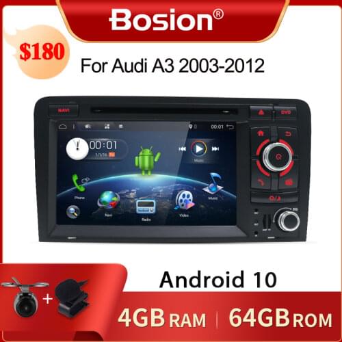 Bosion 7 inch HD 2 Din Android 10.0 PX6 Car Radio Stereo DVD Player Multimedia Navigation GPS For Audi A3 8P 2003-2011 4G+64G