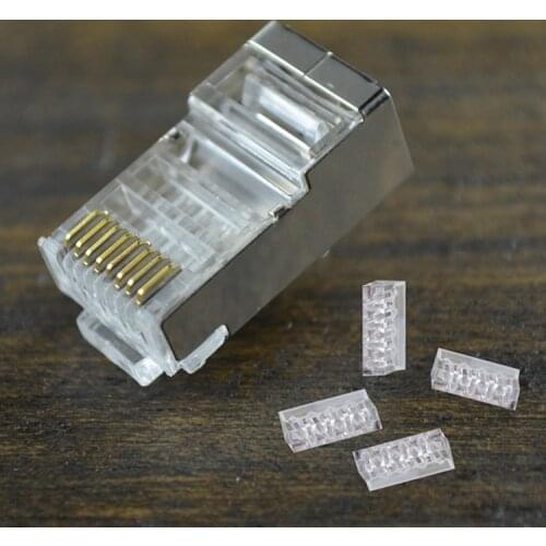Two-Piece Cat6 FTP rj45 connector cat 6 network connectors Cat5e plug split type Copper shielded modular Crystal terminals