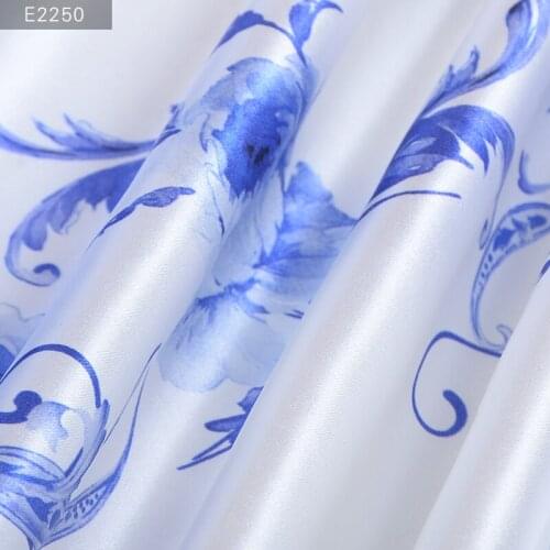 HYSK 100% silk satin fabric classical vintage floral digital print pastel silk flower French style high quality for dress E2253