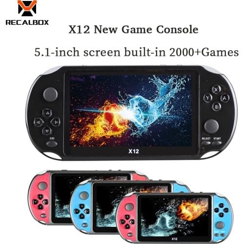 Powkiddy x12 pro video game retro consoles portatil handheld game players 2000 games 5.1 inch screen