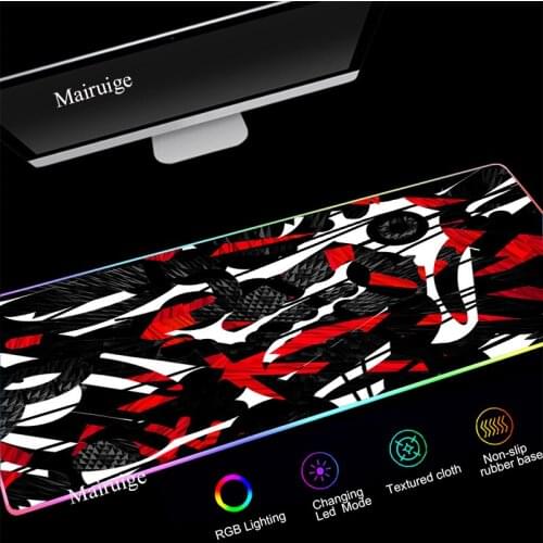 Mairuige RGB Mouse Pads RGB LED Laptop Keyboard PC Art Special Pad 300x800/400x900mm Office Gamer Accessories XXl Mouse-pad