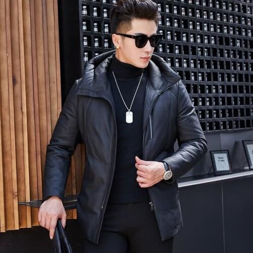 Leather Jacket Men Sheepskin Genuine Leather Jacket Duck Down Winter Coat for Mens Clothes 2020 Jaqueta De Couro SY1912F YY916