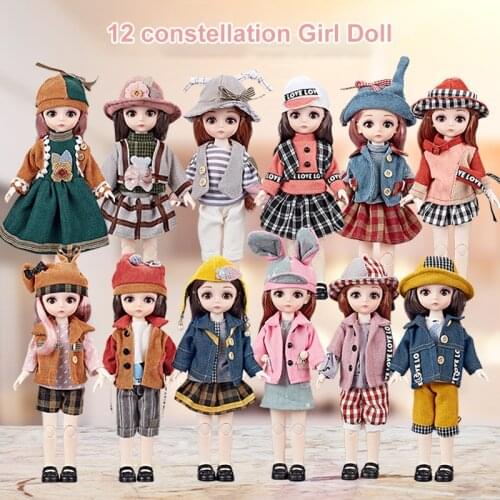 12 Constellations Dolls 5D Artificial Eyes 30CM Dolls Girl Simulates Princess Doll Toy Box Single Birthday Gift Christmas Gifts