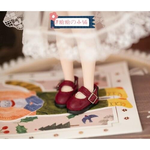 BJD doll shoes pure color single button cute joker small shoes 3 points 4 points 6 points 8 points SD DD giant baby buckle doll