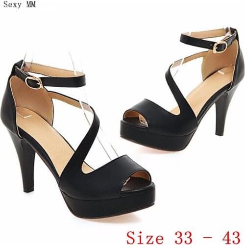 Summer Pumps Women Peep Toe High Heel Party Wedding Shoes Platform Gladiator Sandals Woman High Heels Plus Size 33 - 40.41.42.43