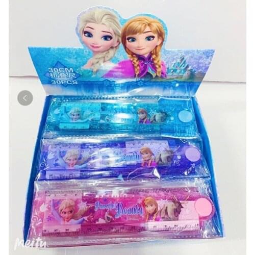 30pcs Disney Frozen Student Folding Ruler Cartoon Ruler 30cm Ruler Cute Wave Ruler School Office School Supplies Prize Gift