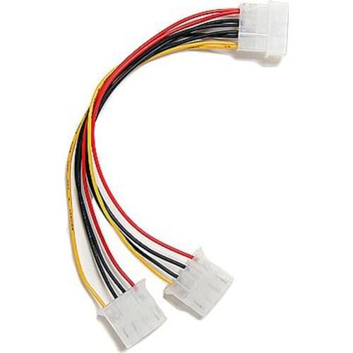 Top Deals Computer Molex 6 Inches 4 Pin Power Supply Y Splitter Cable,1 Male to 2 Female