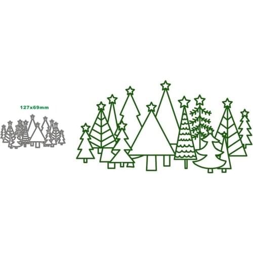 Metal Cutting Dies Christmas Pine Forest Stencils for DIY Album Paper Card Decorative Craft Die Cuts 2021 New
