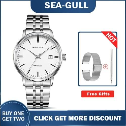 Men watch Seagull watches 816.362 Exhibition Back Automatic Mens Dress Watch stainless steel band