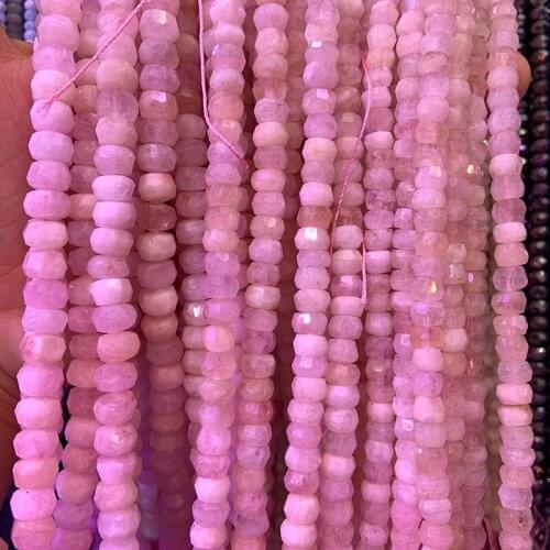 Natural Pink Morgan Beads Faceted Rondelle Loose Stone Beads For Jewelry Making Beads Women Bracelets Necklace Earring Gift
