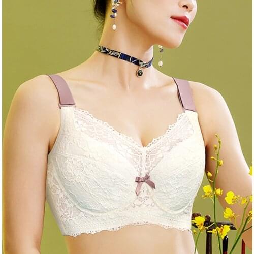 Womens Underwear Plus Size Full Coverage Non Padded Underwire Lace Embroidery Minimizer Bra Female lIngerie 36 38 40 42 44 H I J