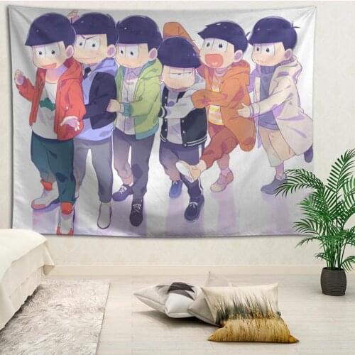 Custom Osomatsu-san printed Creative tapestry living room bedroom background wall fabric hanging painting small fresh