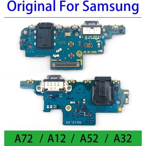 Original USB Charging Port Connector Dock Board With Mic Microphone Flex Cable Replacement Parts For Samsung A12 A32 A52 A72