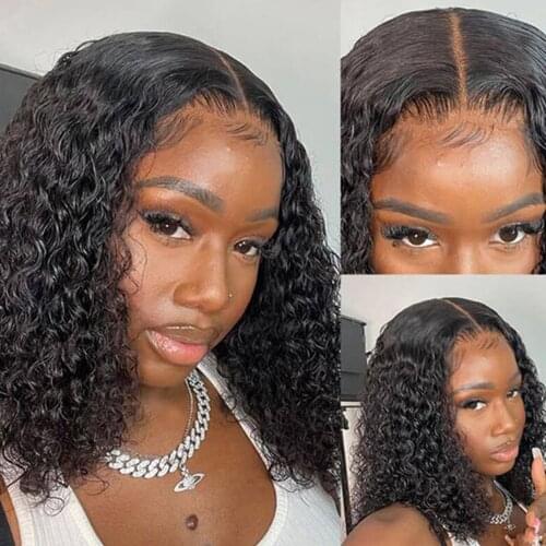 Pixie Cut Wig 13x4 Curly Lace Front Wig 4x4 Lace Closure Short Bob Remy Brazilian Curly Wigs Pre plucked Curly Human Hair Wigs