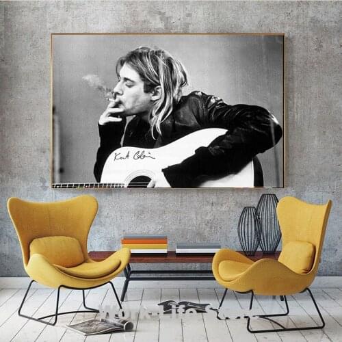 Kurt Cobain Rock Music Band Music Singer Star Posters and Prints Canvas Painting Wall Art Picture Home Decoration No Frame