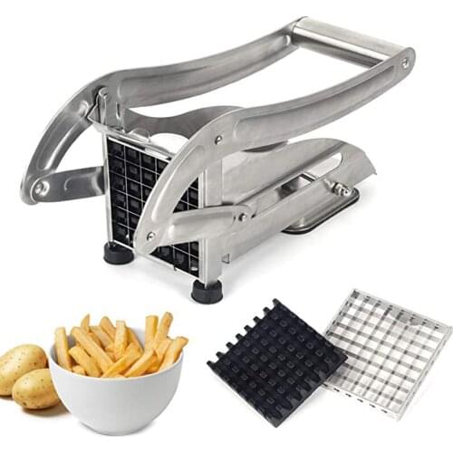 French Fry Cutter, Stainless Steel Homemade Potato Chipper Cutter for Easy Slicer with 1/2-Inch Blade Great for Potatoes