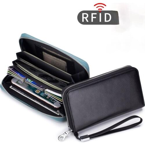 Luxury Designer Purses Handbags Genuine Leather Small Anti Rfid Women Men Wallet Id Credit Card Holder Bank Clutch Coin Zipper