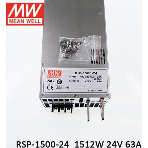 RSP-1500-24 MEAN WELL Switching Power Supply 110V/220V AC to 24V DC 63A 1512W Transformer programmable power supply in parallel