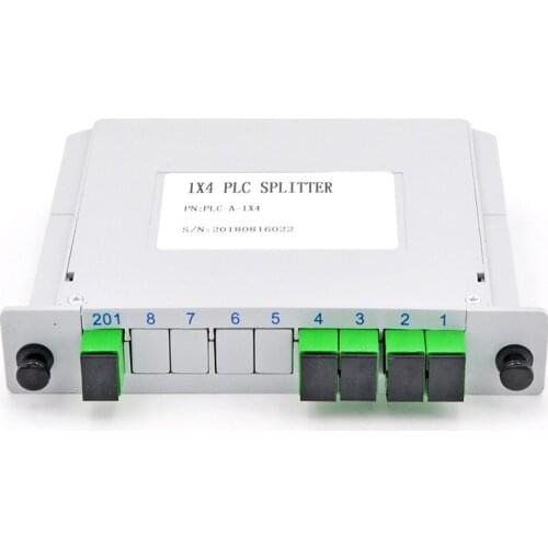 Splitter Free Shipping 10pcs/lot SC UPC/APC 1X4 Fiber Optic FTTH cassette box Optical Coupler SC UPC PLC 1X4 fiber splitter Box