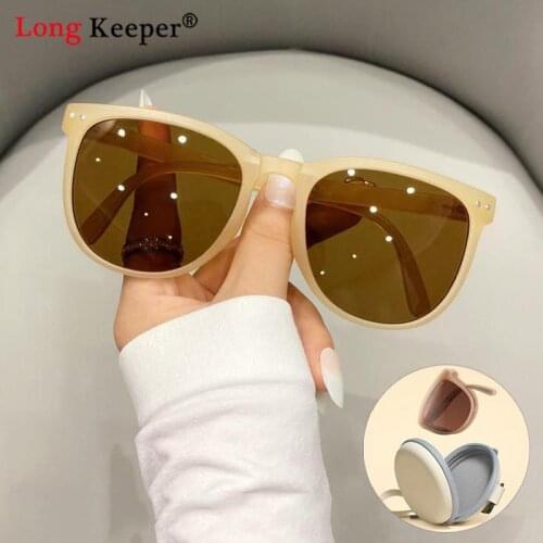 Luxury Brand Foldable Polarized Sunglasses Men Vintage Oversize Portable Fold Sun Glasses Women Driving Anti-glare Glasses Night