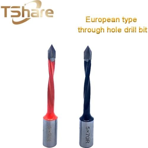 1 pc European Type Through Hole Drill Bit Woodworking Tools Crown Through Hole Drill Bit Cutter Head Dia.5-12mm