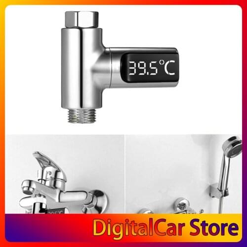 LED Display Water Shower Thermometer Self-Generating Electricity Water Temperature Monitor Energy Smart Meter