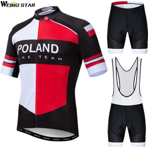 Weimostar Poland Brazil Colombia Team Cycling Jersey Set Summer Mountain Bicycle Cycling Clotihng Men Pro Bike Clothing Roupa