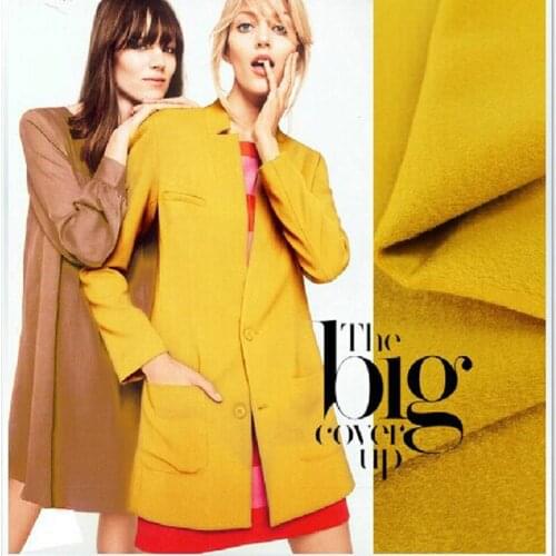 Yellow Cashmere and Woolens melton wool fabric FOR coat Winter garment W1H13