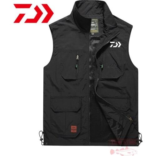 Daiwa Hot Style Mens Quick-drying Fishing Vest Outdoor Leisure Breathable Fishing Jacket Hiking Multi-pocket Practical Vest